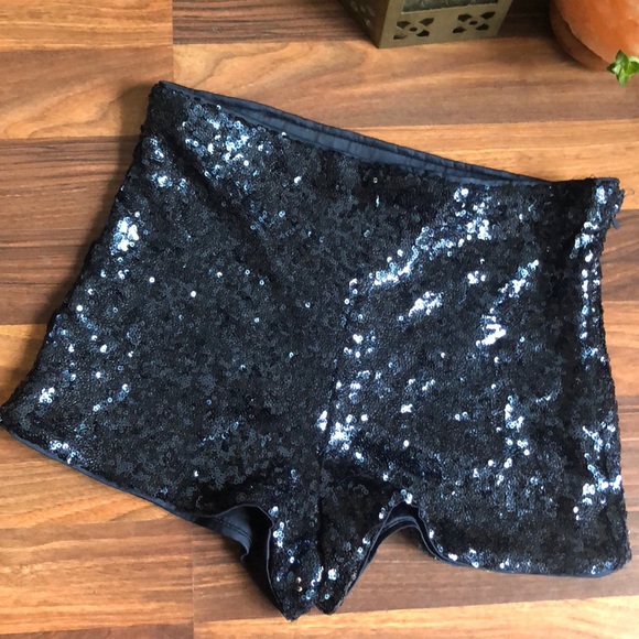 Navy sequin shorts - Picture 2 of 5